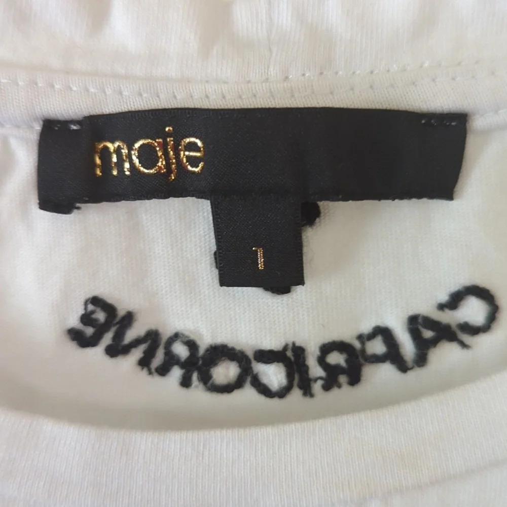Maje Embellished Capricorn cotton T-shirt top - Picture 4 of 7